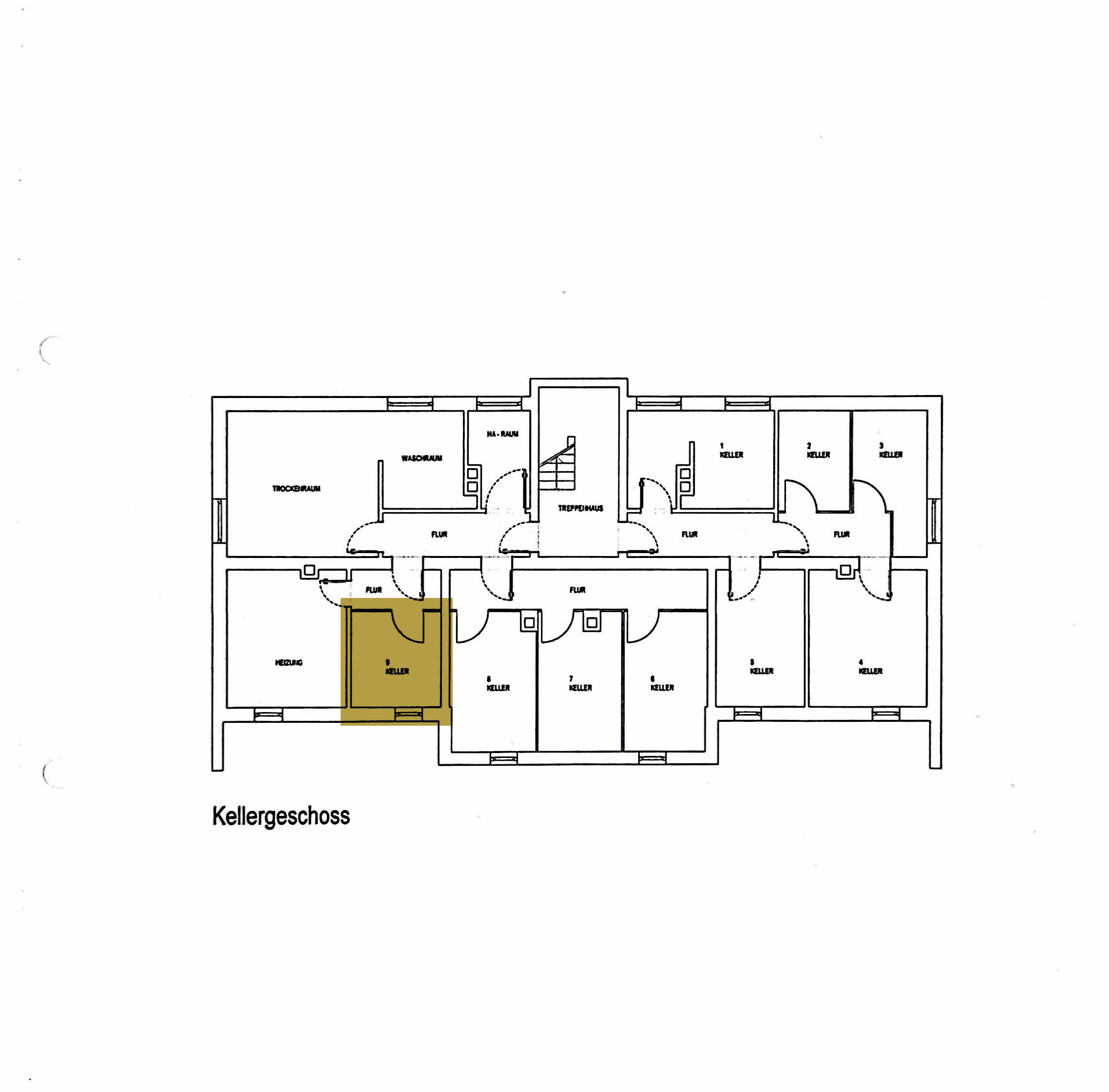 Eigener Kellerabteil mit zusätzlichem Stauraum in der 3-Zimmer-Wohnung in Speichersdorf, Bayern.